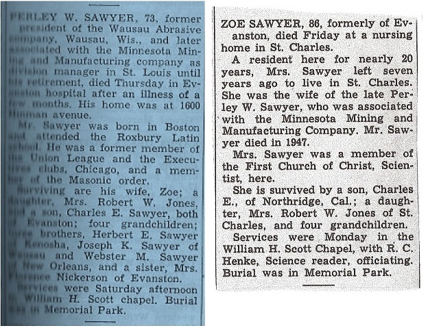 Perely & Zoe Sawyer Obituary